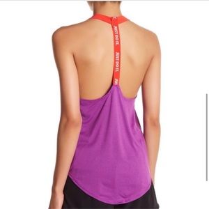 NIKE “Just Do It” Dri Fit T-Strap Tank top in purple; Size Small